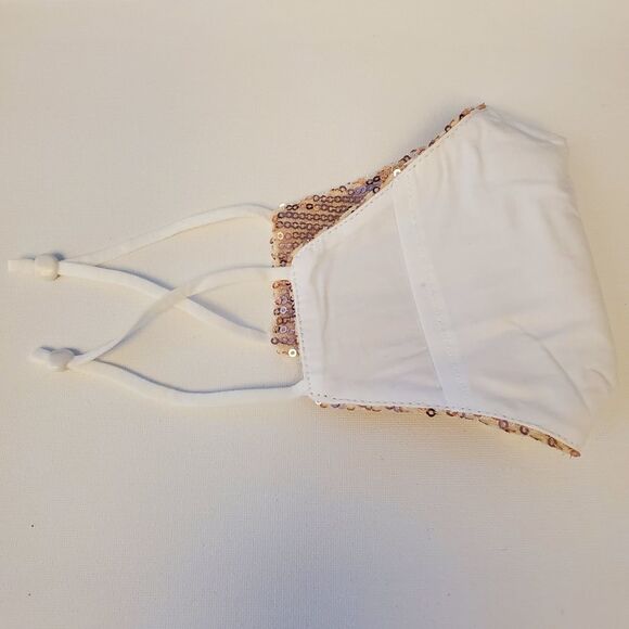 SALE Gold Designer Sequin Face mask - Picture 2 of 4